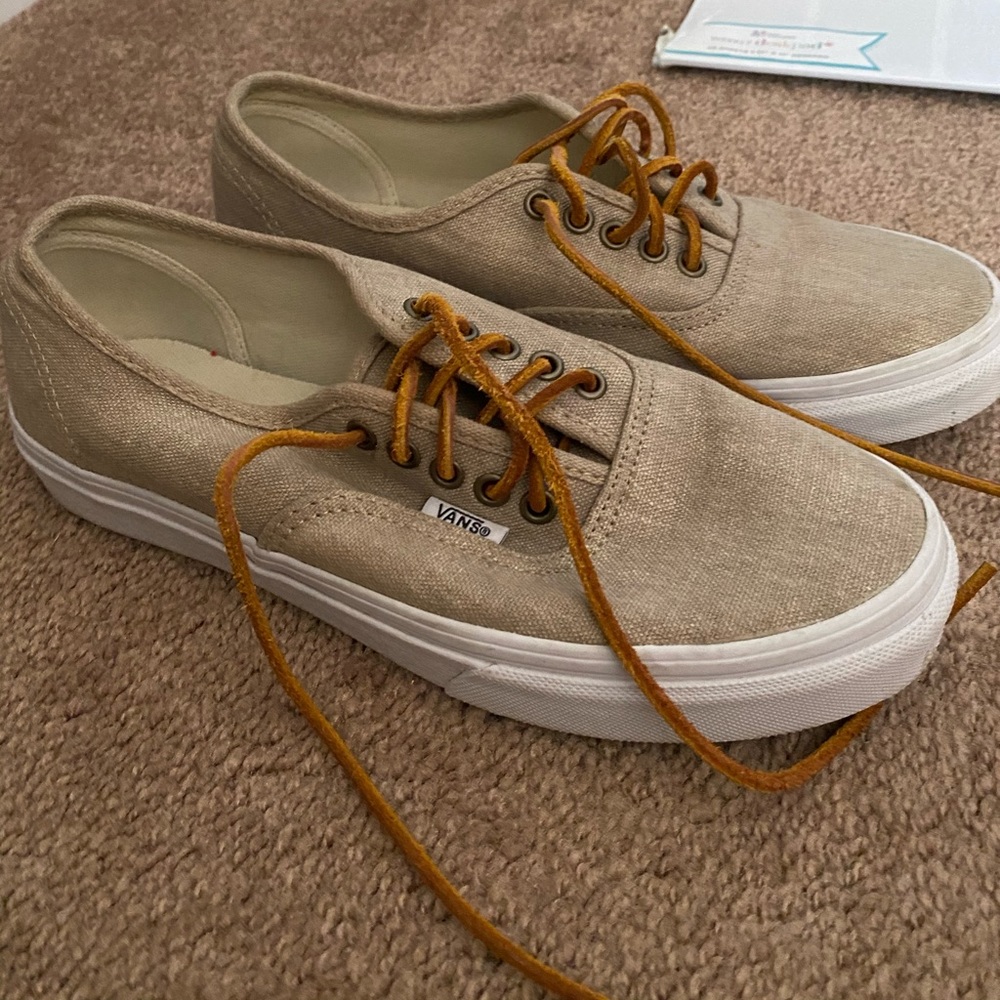 Vans Tan Canvas Sneakers